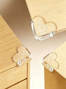 5/10/15PCS Clear Heart Shaped Table Corner Protectors, Transparent Anti Collision Corner Guards, Baby Furniture Edge Bumpers, Invisible Table Desk Cabinet Corner Cushion Cover For Kids Child Proofing - Heart-shaped - View 1