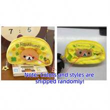 San-X Rilakkuma New Cute Relaxed Bear Pencil Case, Ins-Style Cute Girl Student Makeup Bag, Large Capacity Stationery Storage - Multicolor - View 9