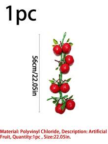 1/2pcs 22.05 Inch Artificial Fruit And Vegetable Garland, Faux Mango, Apple And Vegetable Vine, Suitable For DIY Wreath, Party Decoration, Halloween Decoration, Farmhouse Decor, Dorm Decor, Kitchen Decor, Restaurant Arrangement, Faux Fruit Photography Props, Garden Decoration - Multicolor - View 19