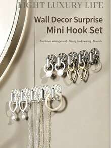 Freely Assembled Multi-Functional Mini Adhesive Hooks, No-Drill Wall-Mounted Item Storage And Display Racks, Perfect For Keys, Necklaces, And Other Small Items - A - View 2