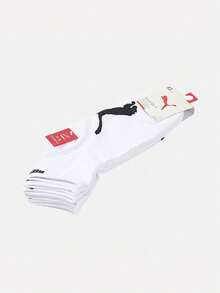 Puma 2026 Unisex Puma U Quarter White Mid-Calf Socks (3 Pairs) 94764801 - White - View 7