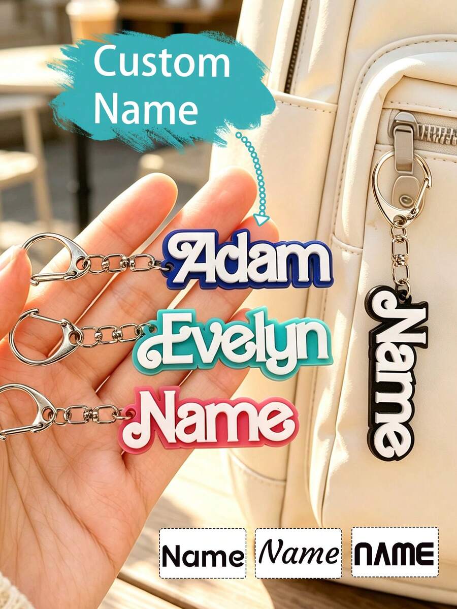 Customized Name Sports Keychain, Personalized Football, Basketball And Baseball Keychain, Unique Souvenir For Sports Enthusiasts And Fans - Style D - View 1