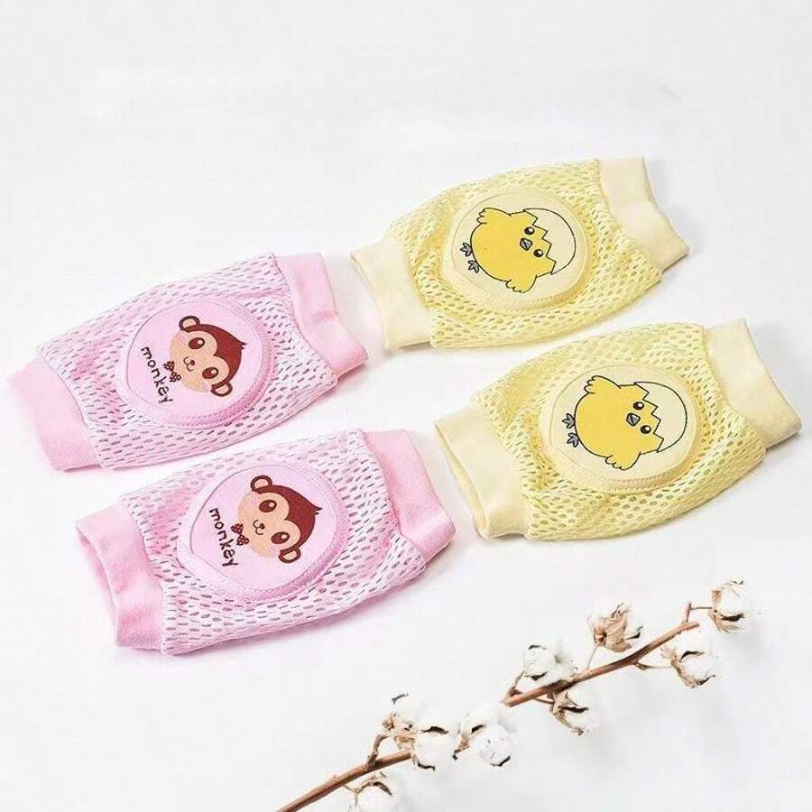 2 Pairs Baby Knee Pads, Infant Walking & Crawling Protective Gear, Children Knee Guards, Mesh Breathable Design - Multicolor - View 1