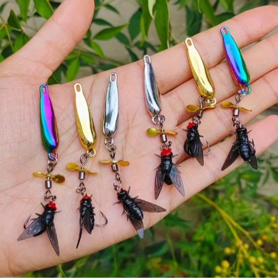 5件/包 飛翔式軟餌旋轉路亞釣鉤盒裝釣魚路亞套組,適合遠距離拋投與各種水域條件 - 彩色 - 查看 1