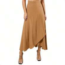 Women's Wrap Skirt With Viscolinen Lining - 駝色 - 查看 1