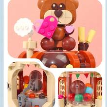 Miniso 巧克力夢幻工廠積木，模擬街道景觀工作坊組裝模型，DIY 互鎖積木套組，迷你建築桌面擺飾，創意愛好禮物 (1 件) - 彩色 - 查看 7