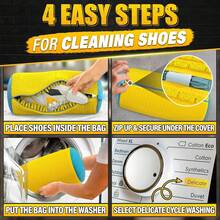 1pc 360° Shoe Washing Bag, Nylon Material, Suitable For All Shoe Types - Anti-Deformation, Reusable, With Zipper, 360° Deep Cleaning, Machine Washable, Air Dry, Soft Fleece Lining, Suitable For Sports Shoes And Casual Shoes - Multicolor - View 10