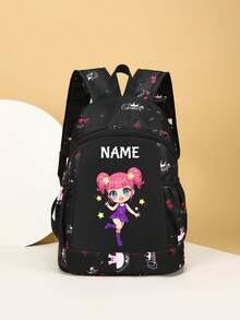 1pc Personalized Back To School Backpack, Versatile Cute K-Pop Music Idol Theme Print, Zipper Closure Nylon Material, Adjustable Shoulder Straps, Hand-Carry, Suitable For School, Shopping, Daily Commute, Outdoor Travel. Birthday Gift. - Multicolor - View 5