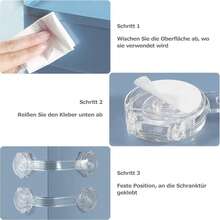 4/6/8/10/12/14/16PCS Child & Baby Safety Locks, Transparent Child Safety Cabinet Door Locks, Suitable For Refrigerator, Cabinet, Drawer, Toilet, Easy Installation Without Tools - Multicolor - View 7