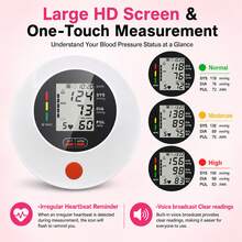 MOOD LIGHT Automatic Upper Arm Blood Pressure Monitor With LED Large Screen Display, Voice Broadcast Function, 2x99 Memory Storage, Adjustable Cuff, One-Button Measurement, Heart Rate Monitoring, A Must-Have For Home Health Care - Blood Pressure Monitor Set - View 4