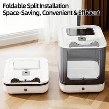 Foldable Drawer Type Cat Litter Box, Enclosed Hooded Cat Toilet With Front & Top Entry, Easy Clean Pull-Out Tray, Includes Litter Scoop, Large Space Anti-Splash Cat Potty For Indoor Cats - one-size - View 9