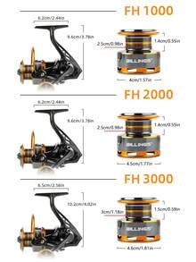 BILLINGS FH Series Spinning Reel, Freshwater And Saltwater Spinning Reel, Max Drag 22 Lbs, Ultra-Smooth Bearings, 5.2:1 Gear Ratio, Aluminum Alloy Spool, Interchangeable Left/Right CNC Metal Handle - Black - View 8