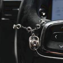 1件合金銀色汽車方向盤吊飾裝飾，汽車內飾裝飾配件 - A - 查看 7