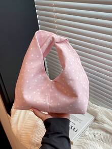 Korean Style Polka Dot Handbag For Women, Casual Textured Niche Design Fashion Versatile Shoulder Bag - Multicolor - View 5