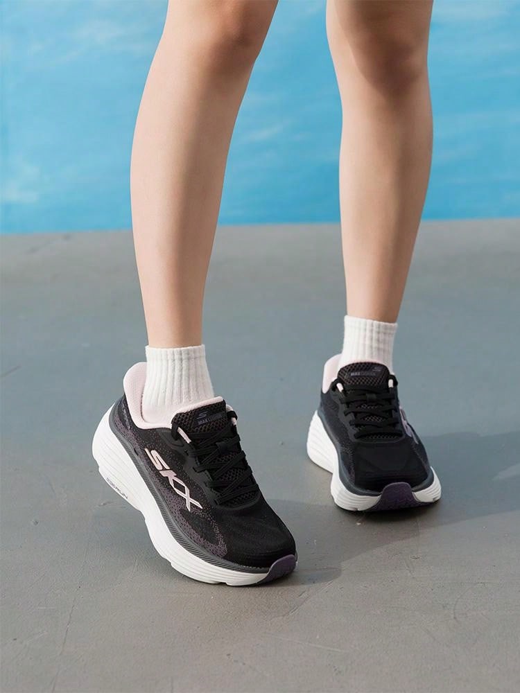 Skechers Women's Running Shoes MAX CUSHIONING 26 Summer Lightweight Comfortable Athletic Shoes 129492-BLK - Black - View 1