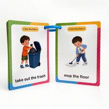 38 Words Kids Daily Routines English Flashcards Preschool Kindergarten Everyday Action Vocabulary Educational Cards Parent Child Interactive Toys - Multicolor - View 11