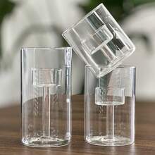 3 Clear Cylinder Candle Holders Bulk Pillar Candles, Glass Hurricane Candle Holders, Open-Ended Glass Candle Holder Bases For Wedding Centerpieces, Parties, Events, Halloween Christmas Decor - A - View 5