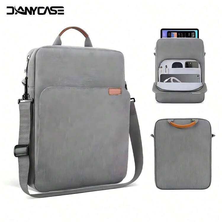 11-13 Inch Tablet Sleeve Bag With Shoulder Strap, Compatible With IPad Air 11 13 M2 Pro11 12.9 M4 2024 10th 10.9 Air Pro Galaxy Tab A9+ Plus 11" Tab S9 S8 S6 Fire HD 10 - Grey - View 1