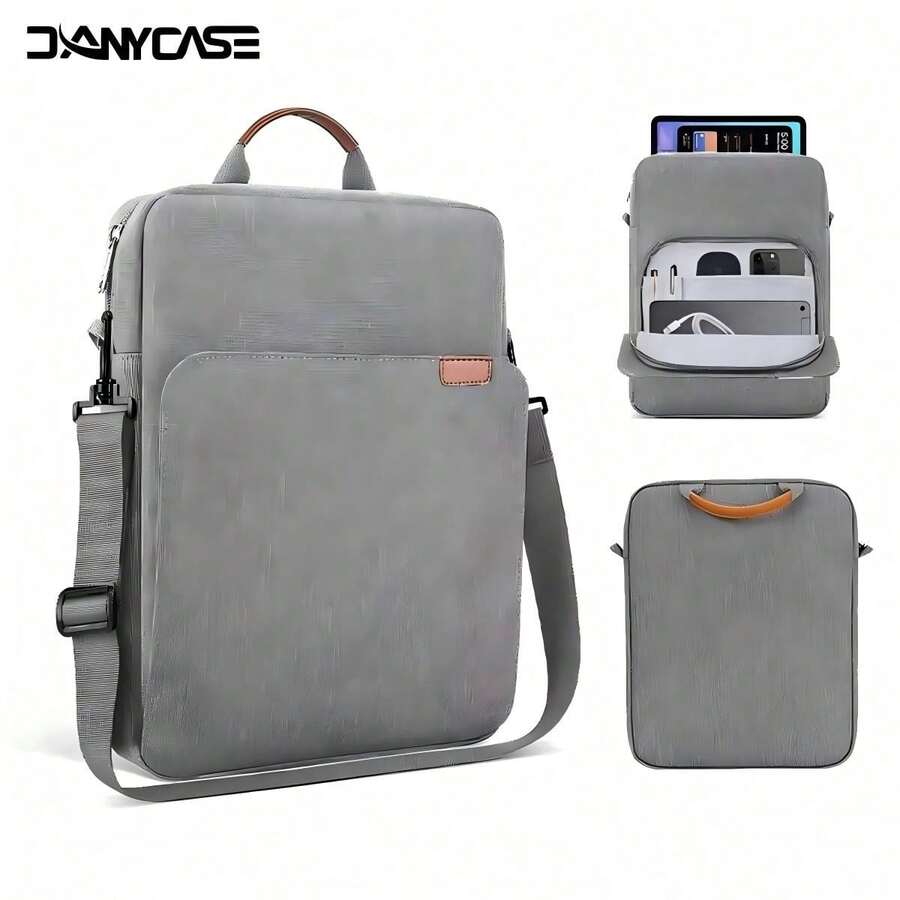 11-13 Inch Tablet Sleeve Bag With Shoulder Strap, Compatible With IPad Air 11 13 M2 Pro11 12.9 M4 2024 10th 10.9 Air Pro Galaxy Tab A9+ Plus 11" Tab S9 S8 S6 Fire HD 10 - Grey - View 1