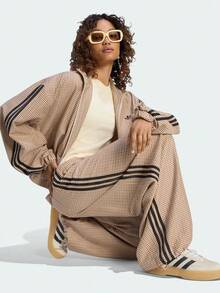 Adidas Originals 女款 ORIGINALS CHECKS 寬鬆長褲 復古拼接條紋休閒運動格紋褲 LE8309 - 棕色 - 查看 6