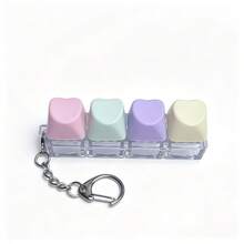 1pc Colorful Keyboard Stress Relief Finger Button Keychain, 4-Key Clickable Key Ring, Anti-Stress Finger Press Keychain, Car Key Ring, Bag Pendant, Gift - Multicolor - View 11
