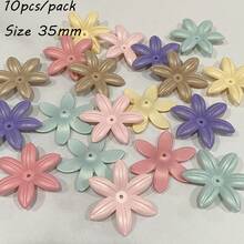 Acrylic Six Petal Flower Chrysanthemum Fantasy Gold Handmade DIY Material Wholesale Hair Rope Bead Jewelry Accessories Loose Beads - Multicolor - View 16