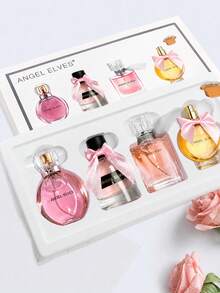 4-Piece Womens Perfume Set, With Floral And Fruity Scents, Fresh Orange, Citrus And Orange Blossom Fragrance, Romantic And Long-Lasting For The Whole Day, Ideal For Dates, Parties, Daily Outings, Anniversary Or Birthday Gifts. - Floral and Fruity Fragrance - View 1