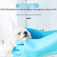 1 Pair Soft Silicone Pet Grooming Bath Brush Gloves, Gentle Bathing Massage Cleaning Tool For Dogs And Cats - View 4
