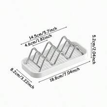 Wavy Drainage Soap Holder/Organizer, Bathroom Soap Dish, Sink Countertop Sponge And Cleaning Cloth Storage Rack; Quick Drainage, Keeps Countertop Dry, Securely Holds Sponges And Steel Wool - A - View 2