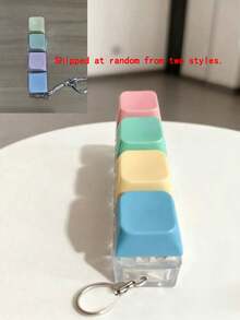 1pc 9-Key Cube Keyboard Shaped Keychain, Creative Keyboard Pendant, Bag Charm, Car Key Accessory, Fingertip Style Zipper Pendant, Daily Bag And Car Decoration Accessory - Multicolor - View 18
