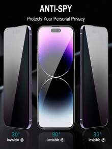 6 buah Pelindung Layar Kaca Tempered Privasi, Kompatibel dengan iPhone 17/16/15/14/13/12/11/17 Pro Max/17 Pro/16 Pro Max/15 Pro Max/Air/Plus/Mini/X/XR/XS Max, Anti-Intip, Perlindungan Penuh, Anti-Gores, Pemasangan Bebas Debu Sekali Klik, Perlindungan Privasi - 6 buah - View 5