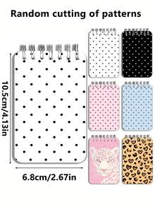 New Polka Dot & Leopard Print Mini Loose-Leaf Notebook - Portable Pocket Size, Suitable For Writing, Memo, Diary, Study And Office, Thoughtful Gift For Teachers On Teacher's Day, Also Great Gift For Graduation, Birthday, Back To School Essential, Back To School Season, Back To School Must-Have (Mini Size) - Multicolor - View 3