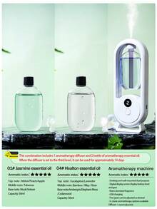 Aromatherapy Diffuser Humidifier With Colorful Night Light, 5-Level Adjustment, Digital Display, USB Rechargeable, Essential Oil Set, For Home And Office - D8 - View 14