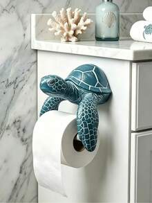 1pc Turtle Wall-Mounted Toilet Paper Holder, Bathroom Towel Rack, Rustic Beach Coastal Decor, Suitable For Kitchen, Bathroom, Bathroom Storage, Bathroom Accessories, Home Storage, Home Decor, College Dorm Essential, Back To School, Halloween, Christmas Gift Best Choice - Multicolor - View 3