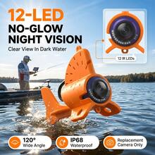 Underwater Camera With 15m/49.2ft Cable, IR Night Vision, 4X Optical Zoom, IP68 Waterproof, Convenient To Carry When Traveling, For Ice Lake Boat Fishing(Only Camera) - Shark Camera+ 49.2FT Cable - View 2