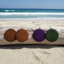1 Pair Vintage Exaggerated Round Wooden Pendant Earrings - Geometry - View 4