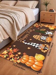 1/2pcs Autumn Thanksgiving Pumpkin Gnome Kitchen Decor Rug, Autumn Kitchen Rug And Mat, Non-Slip Washable Absorbent Kitchen Accessories Decor Mat, Thanksgiving Holiday Gift! - Multicolor - View 11