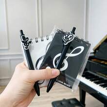 Musical Instrument Gift Set, Music Symbol Theme Stationery Combination, Includes Music Theme Notebook And 2-In-1 Music Symbol Pattern Gel Pen Set, Creative Music Accessories Gift, Music File Storage Set - Notebook Set - View 8