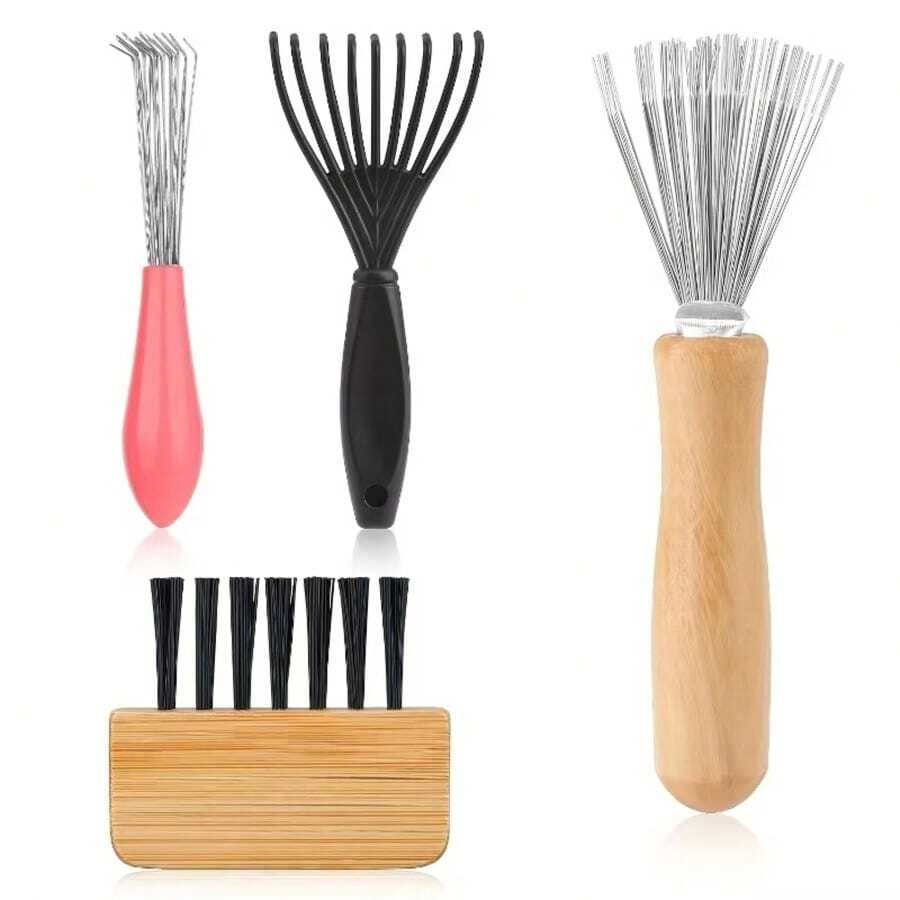 1 pièce Nettoyant de brosse à cheveux en polyrésine, griffe de nettoyage de peigne créative, outil de nettoyage de brosse à cheveux, cuisine, salle de bain, maison, fournitures ménagères, cadeau de Noël pour les fêtes - Ensemble de 4 pièces - Voir 1