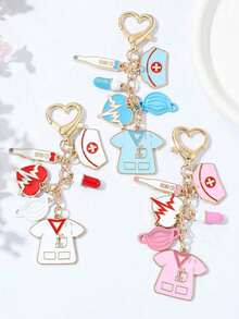 Nurses Day Keychain Cartoon Medical Charm Drop Oil Pendant For Nursing Students Graduation Gift Doctors Accessories - White - View 8