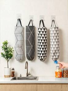 1pc Plastic Bag Storage Rack, Suitable For Kitchen, Behind Door Storage, Kitchen Organization, Kitchen Essentials, Kitchen Accessories, Bathroom Accessories, Home Kitchen Tools, Kitchen Decor - Multicolor - View 1