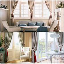 1 Pair Simple Elegant Curtain Cord Tie Drape Holdback Bedroom Curtain Buckle - Wine Red - View 6