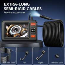 Endoscope Camera With Light, 4.3-Inch IPS Display Borescope Inspection Camera, 1920P HD With 8 LED Lights, 16.5ft Semi-Rigid Reach, Endoscope - A - View 3