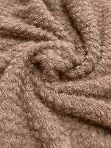 SEREN Vintage High Neck Button Tassel Knit Cape, Loose Asymmetrical Shawl Cover Up, Autumn/Winter Fashion - Khaki - View 5
