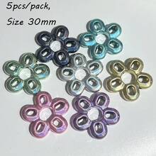 Light Bulb Hollow Out Large Flower Rubber Straight Hole DIY Mobile Phone Chain Bead Material Matched With Necklace Accessories Loose Beads - Multicolor - View 24