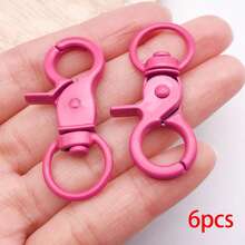 6pcs Multicolor Matte Painted Swivel Lobster Clasps Candy Color Spring Snap Hooks Ring For DIY Keychain Bag Pendant Jewelry Making Supplies - Multicolor - View 13