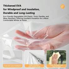 Thickened Self-Adhesive Window Insulation Film For Winter, Windproof Thermal Sealing Film For Windows And Balcony, Anti-Freeze And Warmth - White - View 7