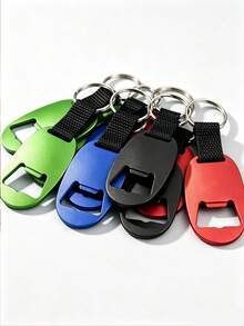 10/1pc Personalized Custom Creative Oval Beer Bottle Opener Keychain, Engravable Name & Blessing Message, Aluminum Alloy With Woven Strap, Multi-Functional Promotional Gift, Birthday Party Wedding Father's Day Housewarming Store Anniversary Event Return Gift Souvenir - Multicolor - View 8
