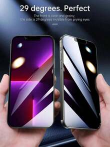 2pcs Full Screen Privacy Tempered Glass Screen Protector, Compatible With IPhone Duo/18ProMax/17/16/15 Pro Max/14 Plus, Also Compatible With IPhone 16/15/14/13/11 Pro/X/XS Max/12 Mini/XR, Privacy Glass Screen Protector, Perfect Gift For Birthday, Family And Friends, Essential Phone Accessory Screen Protection Necessity, Suitable For Daily Protection, Office, Home Daily Protection Office Home Phone Screen - 2pcs - View 4