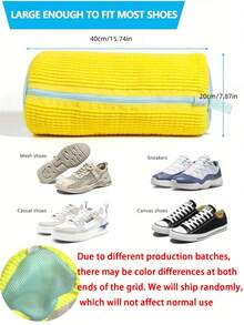 1pc 360° Shoe Washing Bag, Nylon Material, Suitable For All Shoe Types - Anti-Deformation, Reusable, With Zipper, 360° Deep Cleaning, Machine Washable, Air Dry, Soft Fleece Lining, Suitable For Sports Shoes And Casual Shoes - Multicolor - View 3